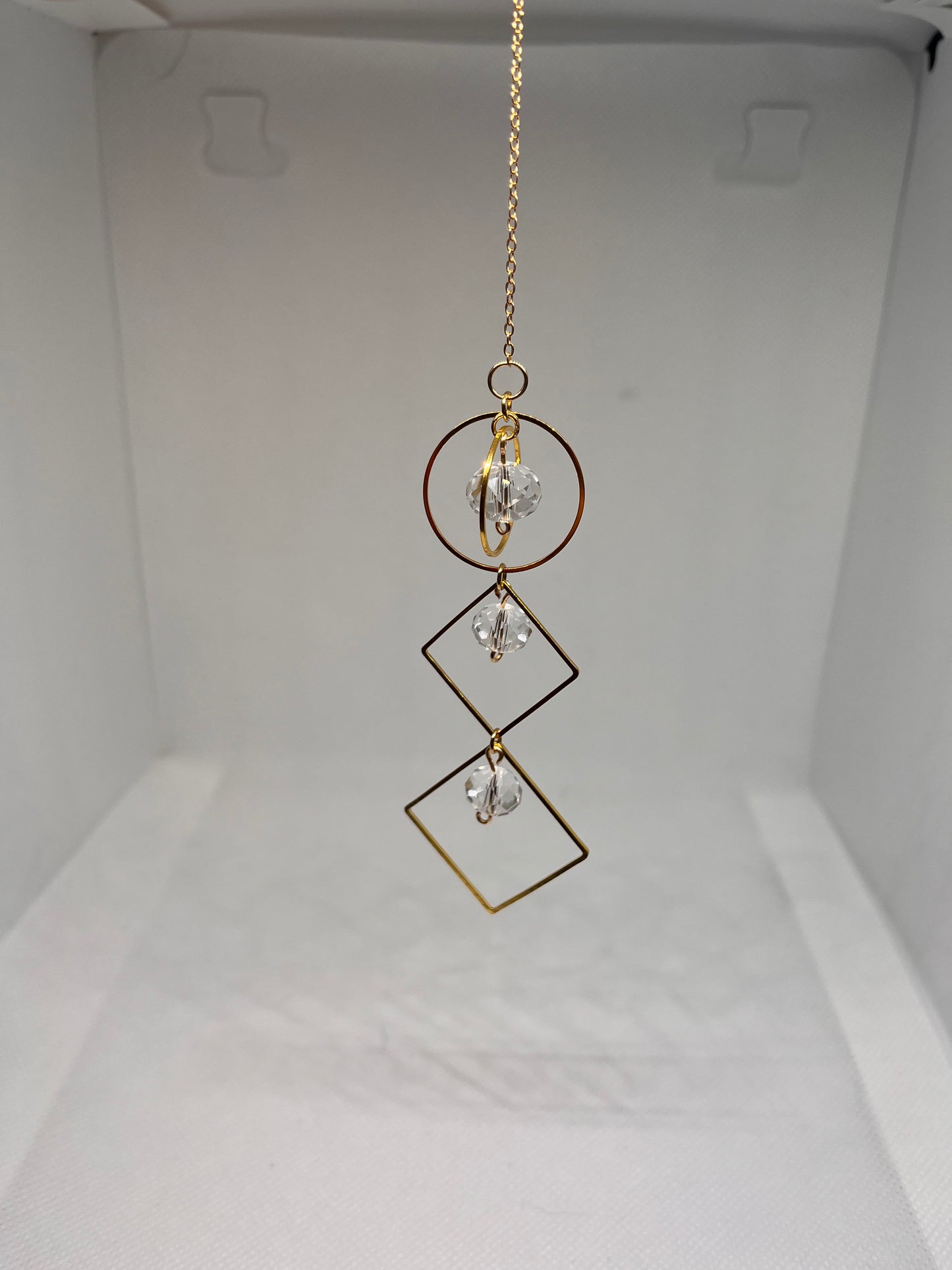 Iridescent Double Ring Sun-catcher Dangle w/ Hook