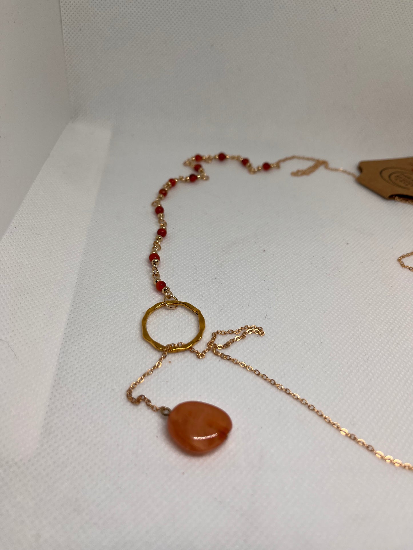 Fiery Red/Orange Carnelian Gold Belly Chain / Necklace