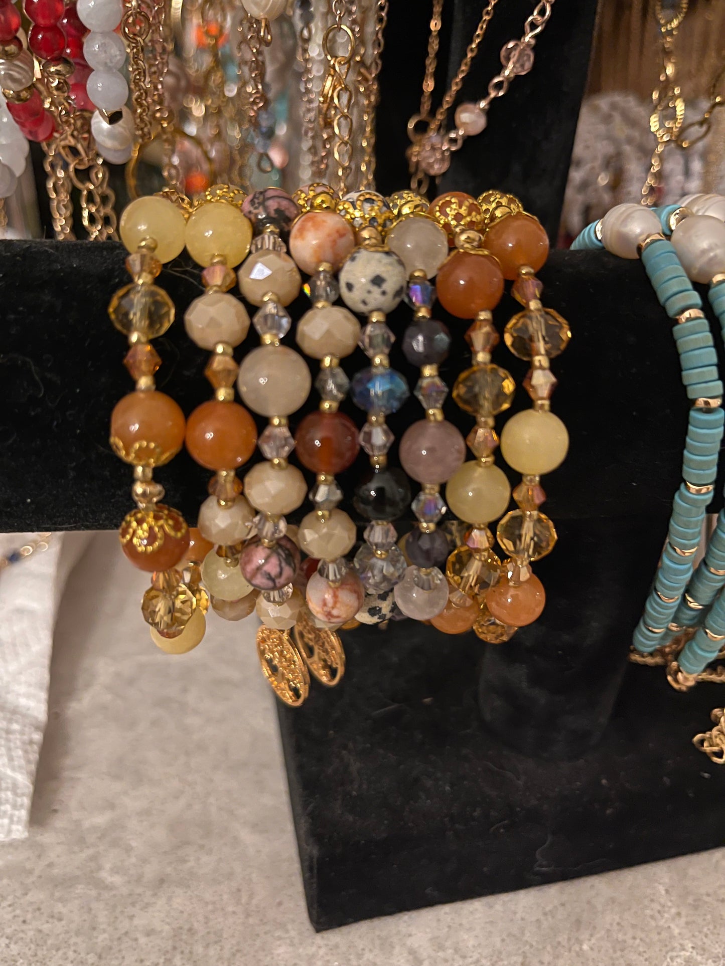 Stone Bead Stretch Bracelet (1 piece) - Various Styles