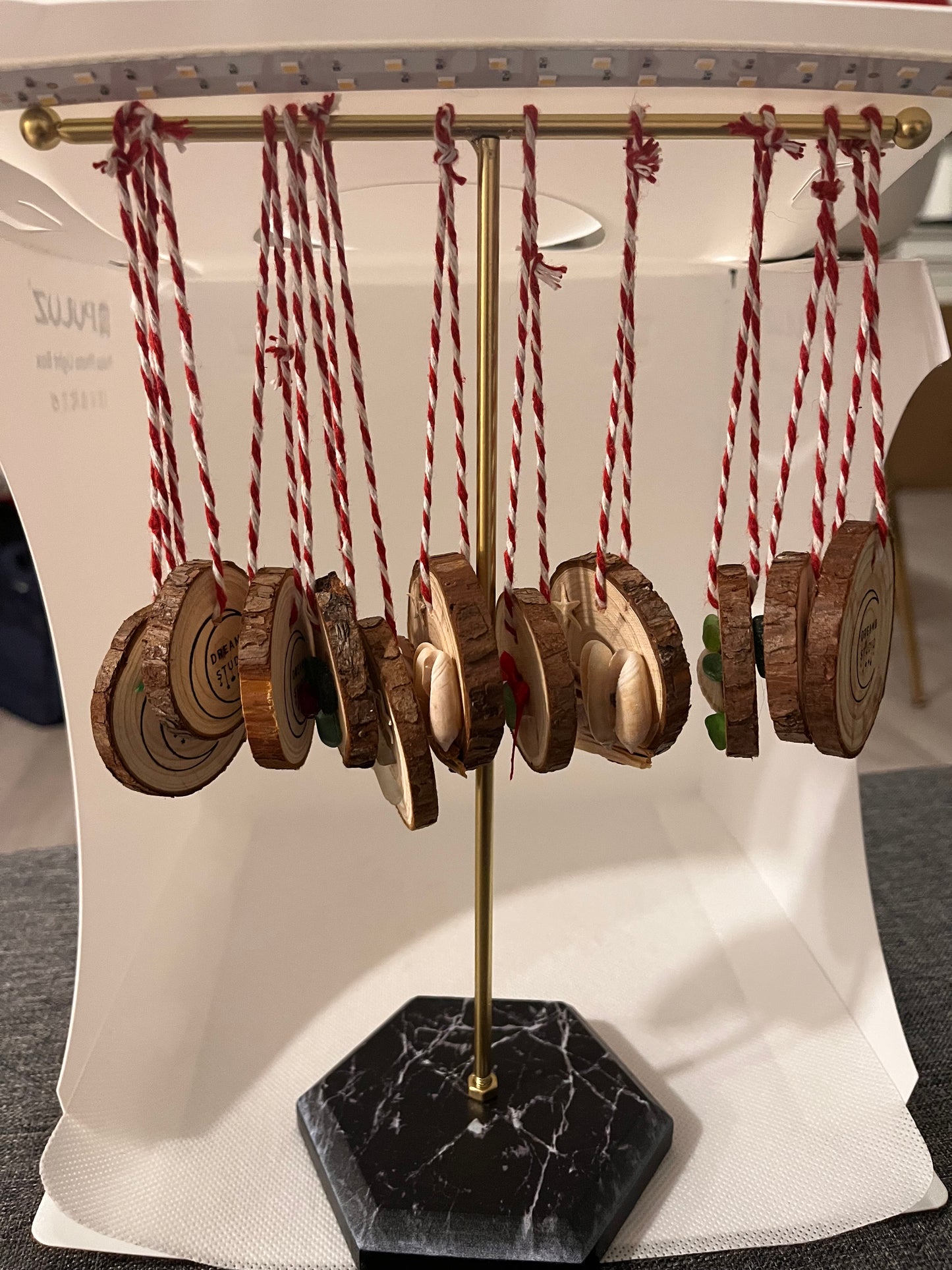 Sea glass and sea shell Christmas ornaments (nativity, Christmas tree, holly, turtle, angel, etc.)