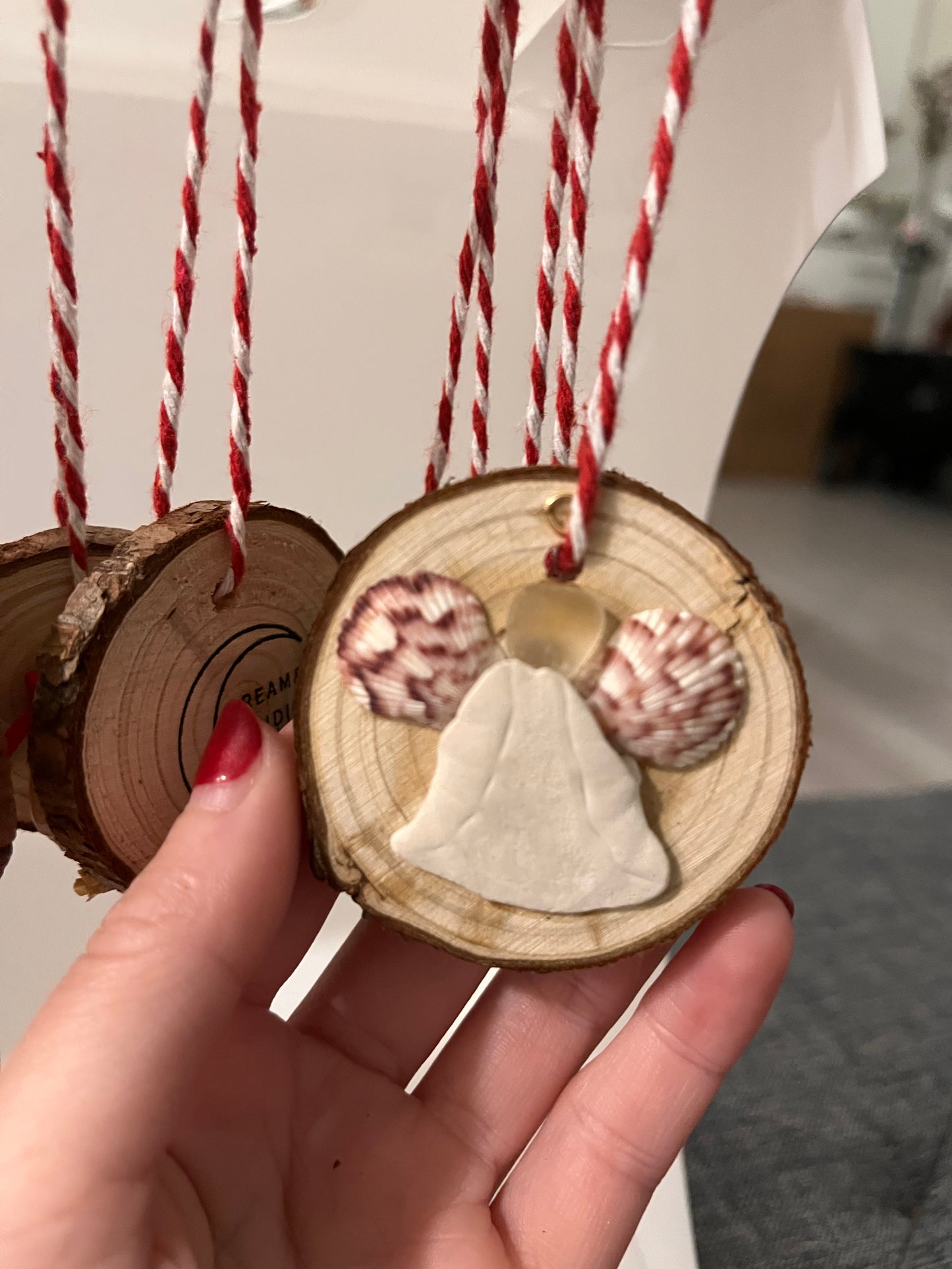Sea glass and sea shell Christmas ornaments (nativity, Christmas tree, holly, turtle, angel, etc.)