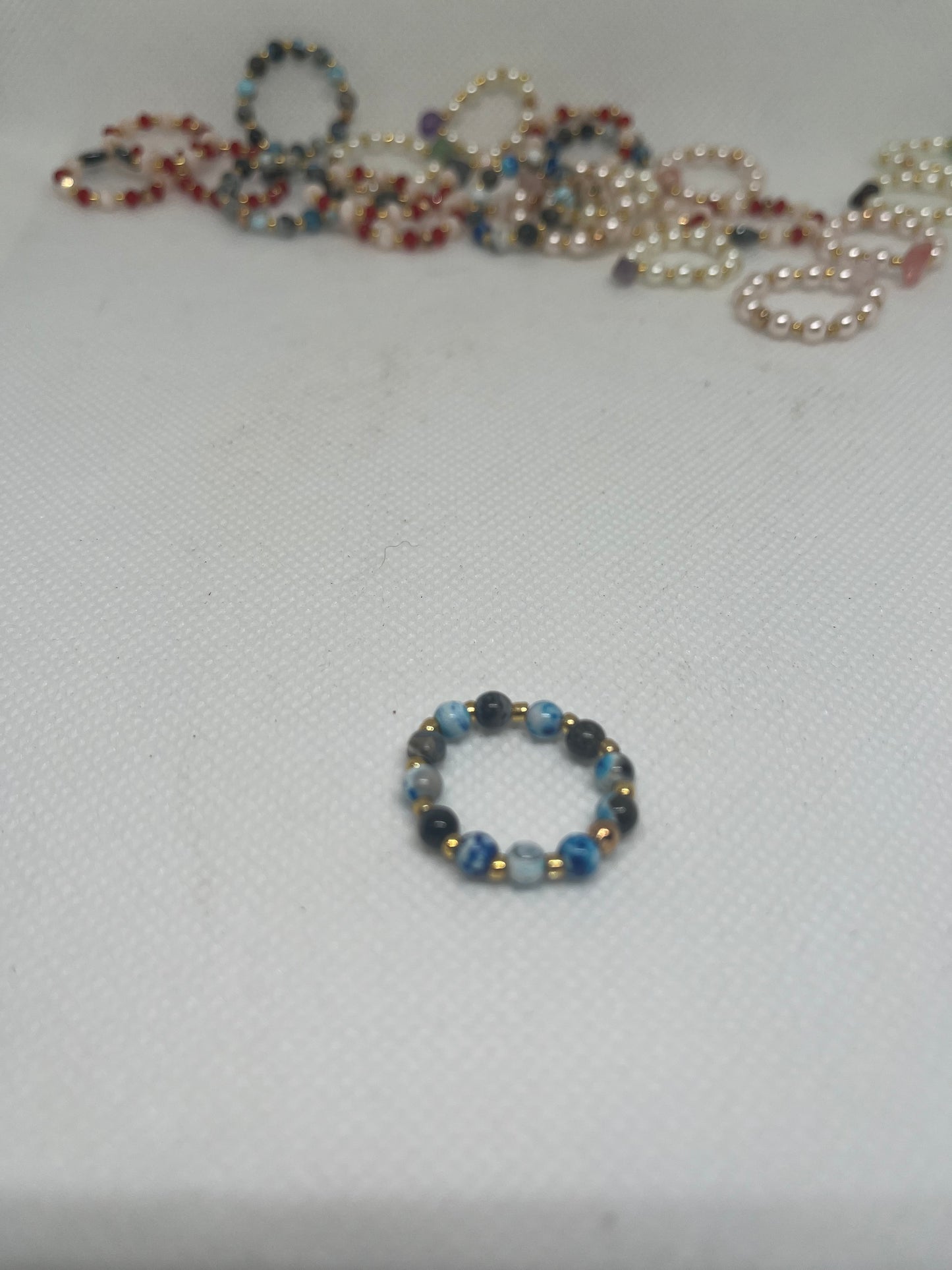 Gemstone Beaded Stretch Rings