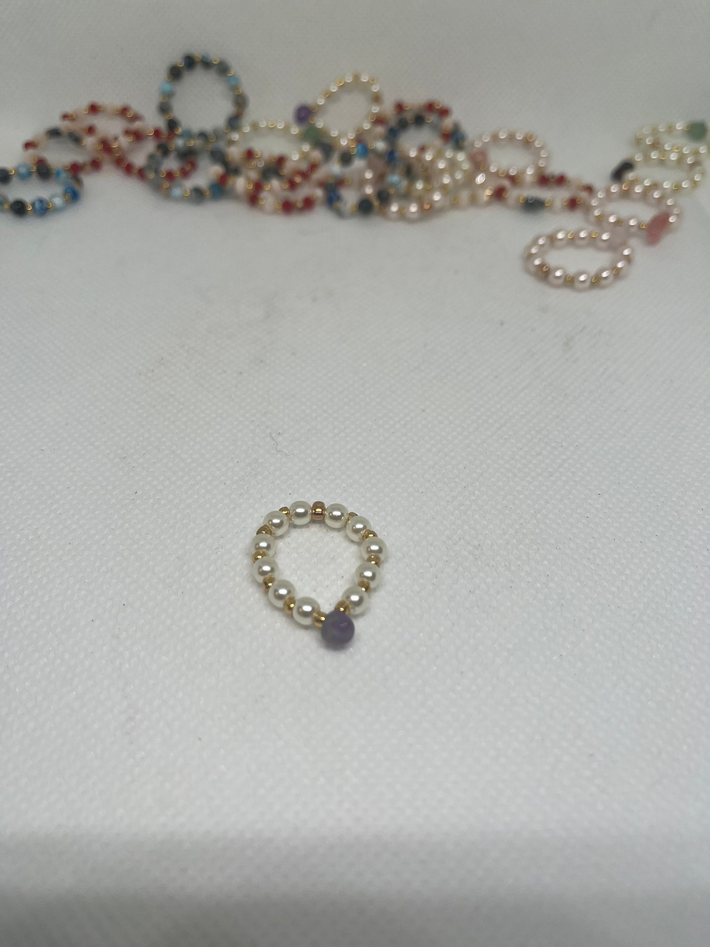 Gemstone Beaded Stretch Rings