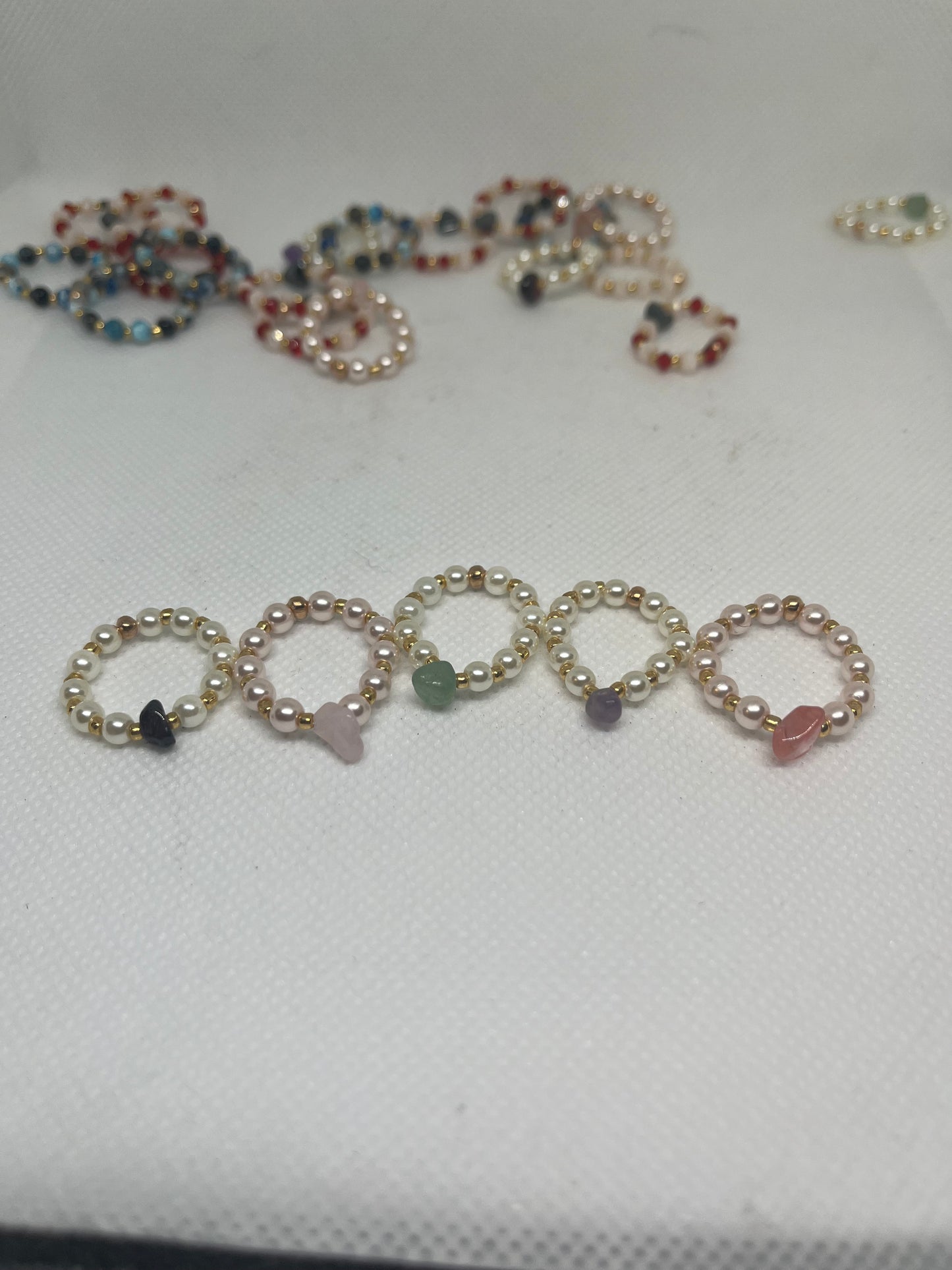Gemstone Beaded Stretch Rings