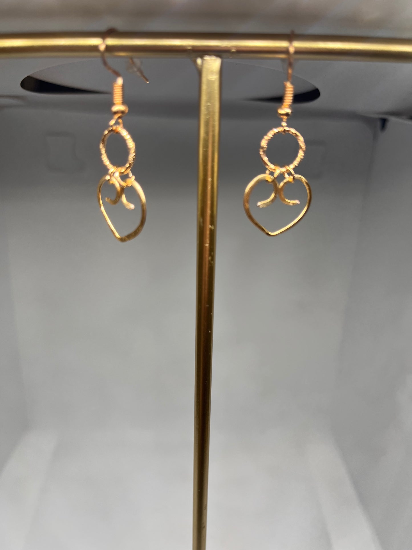 In Love: Hammered Metal Heart Dangle Earrings