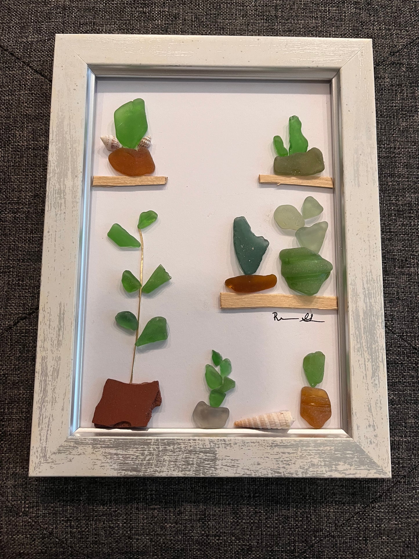 Plant Mom: Captivating Sea Glass Art (5x7 frame)