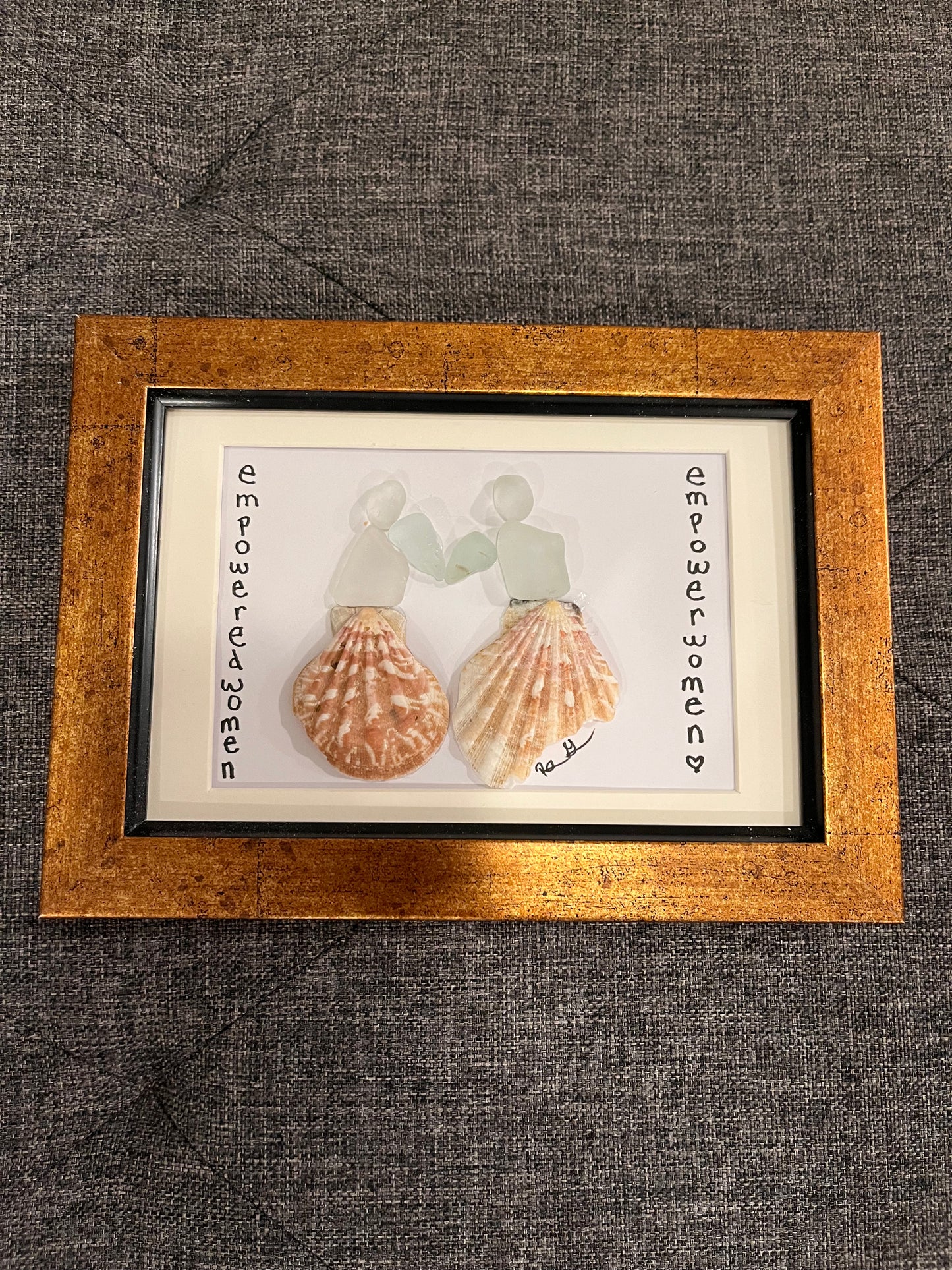 Empowered Women Sea Glass Art (4x6 frame)