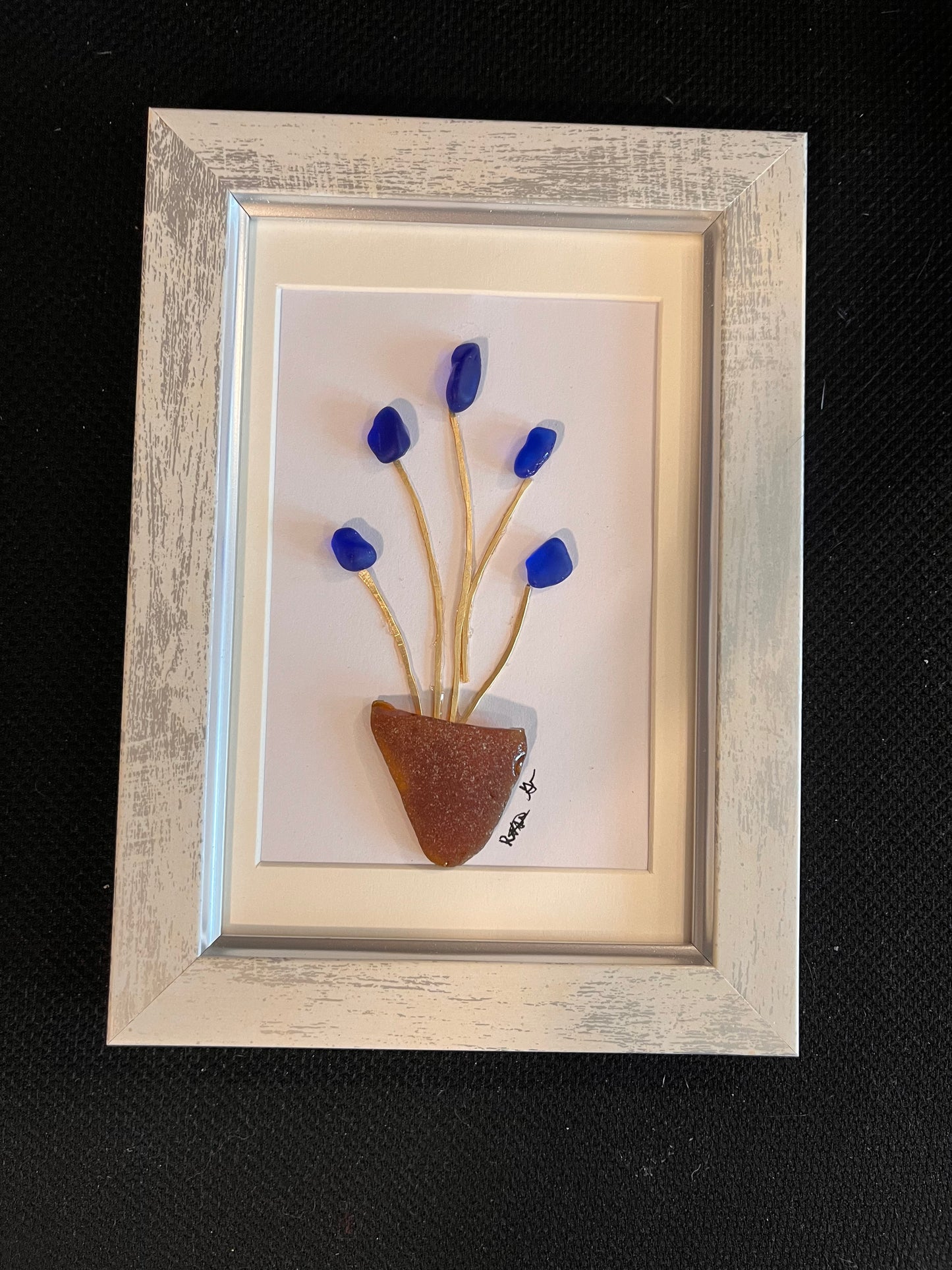 Beautiful 4x6 sea glass art (1 pc)