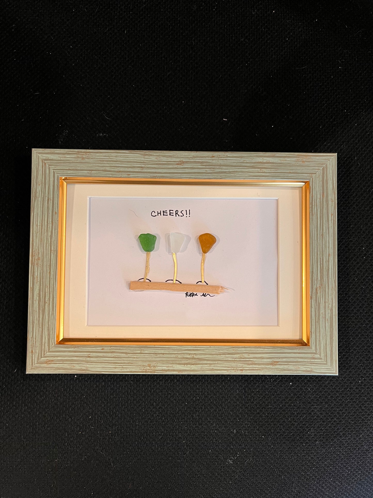 Beautiful 4x6 sea glass art (1 pc)