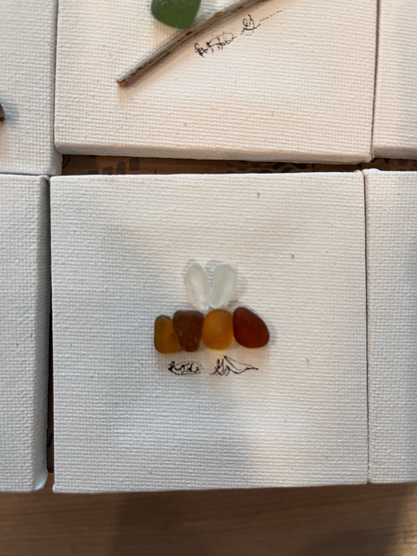 Beautiful 3x3 Sea Glass Art (1 pc)