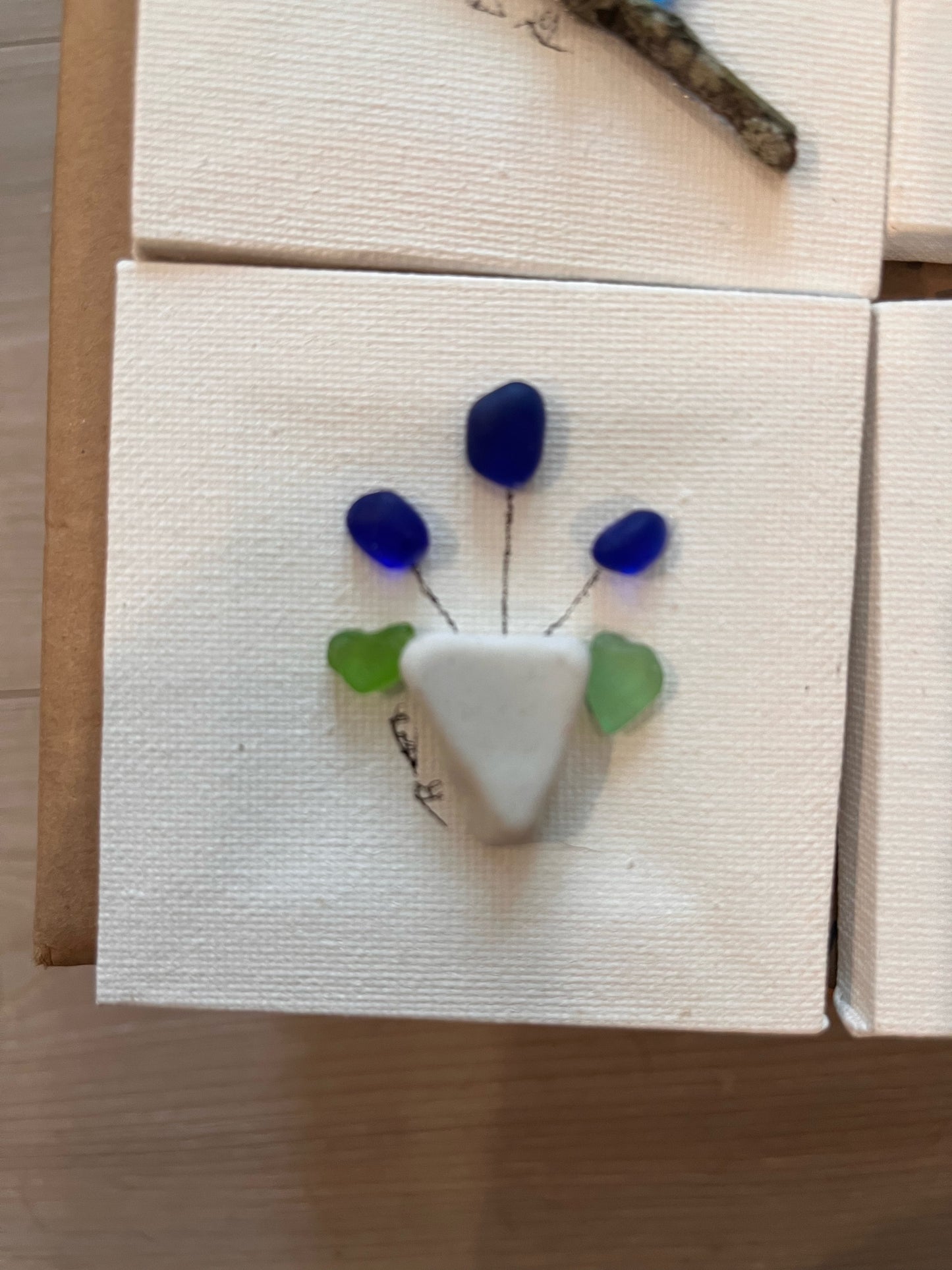 Beautiful 3x3 Sea Glass Art (1 pc)