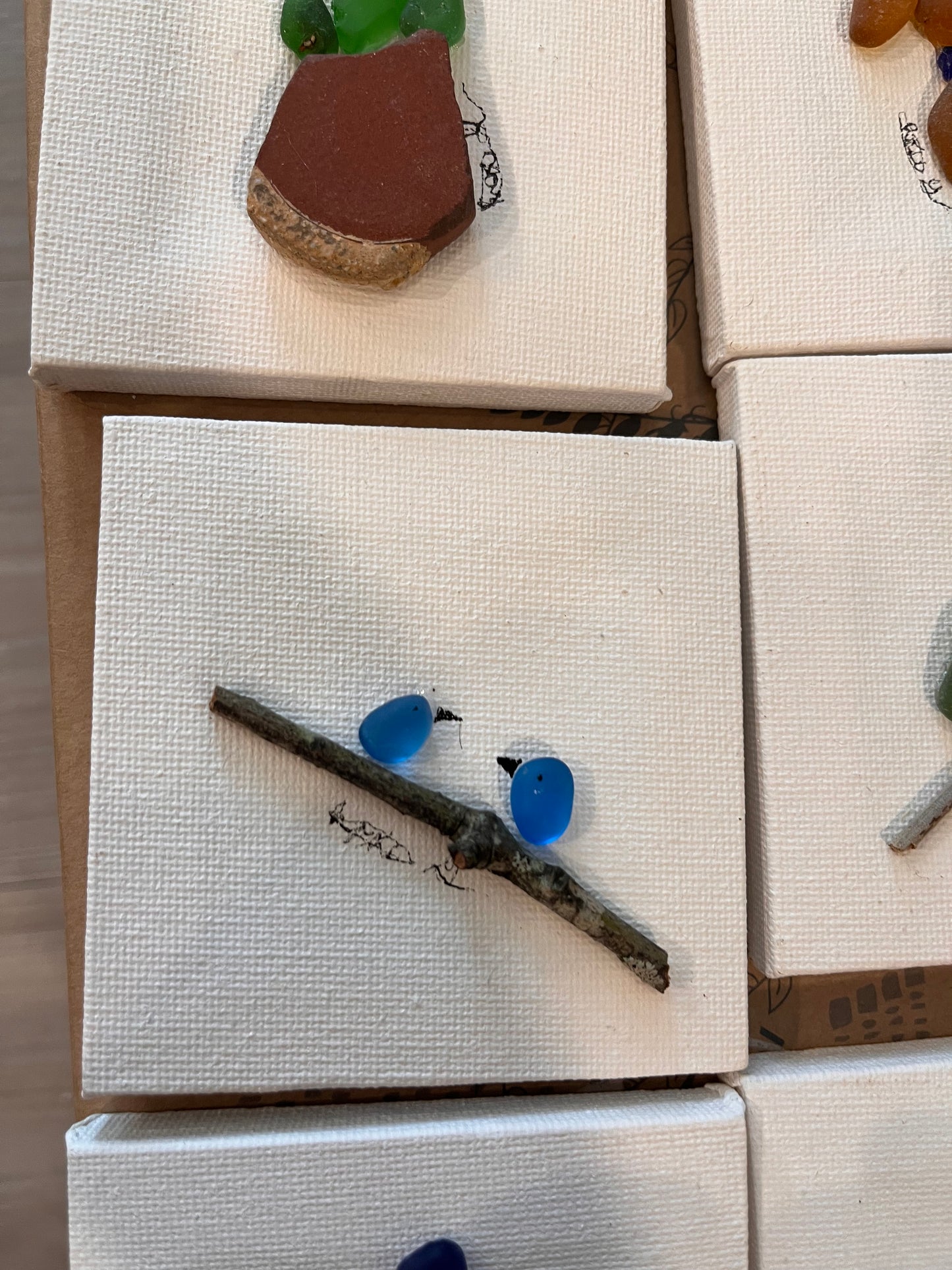Beautiful 3x3 Sea Glass Art (1 pc)