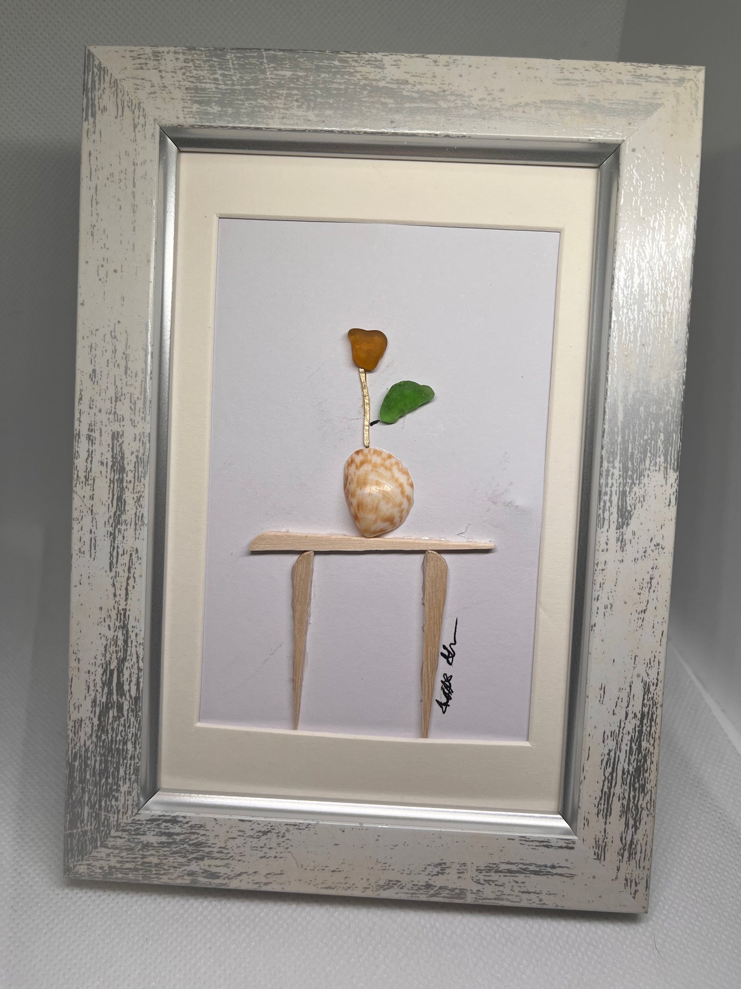 Beautiful 4x6 sea glass art (1 pc)