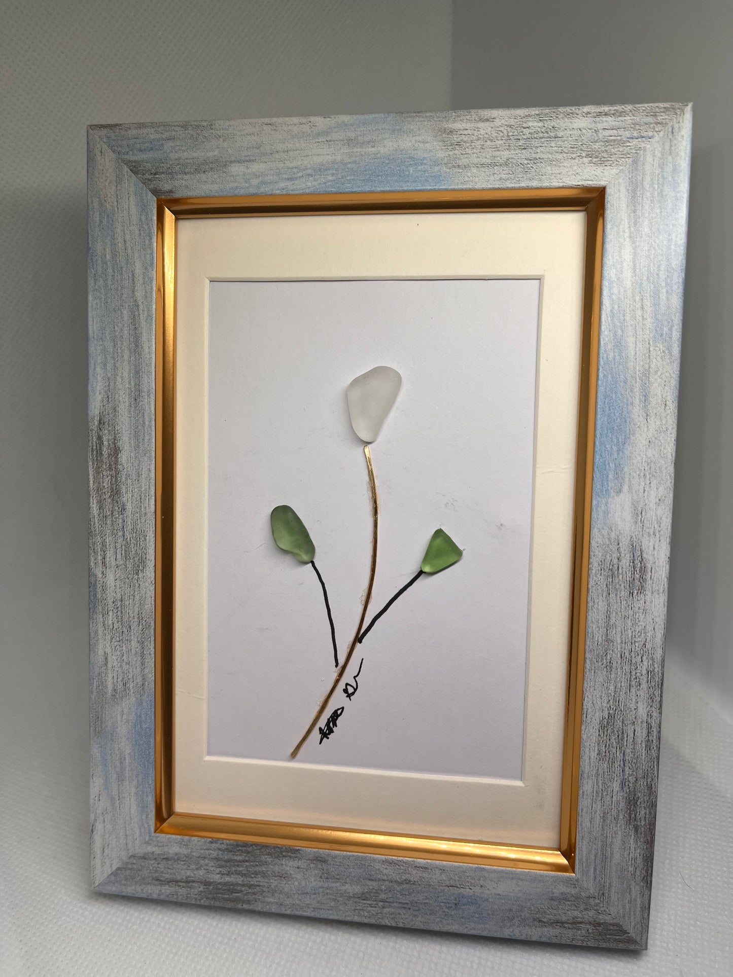Beautiful 4x6 sea glass art (1 pc)