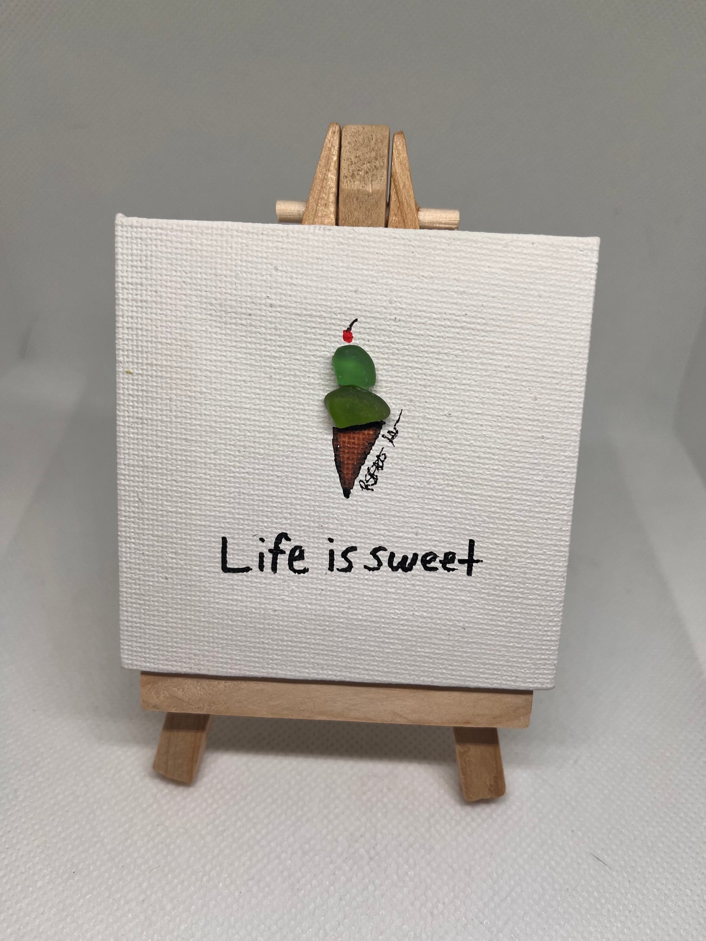 Beautiful 3x3 Sea Glass Art (1 pc)