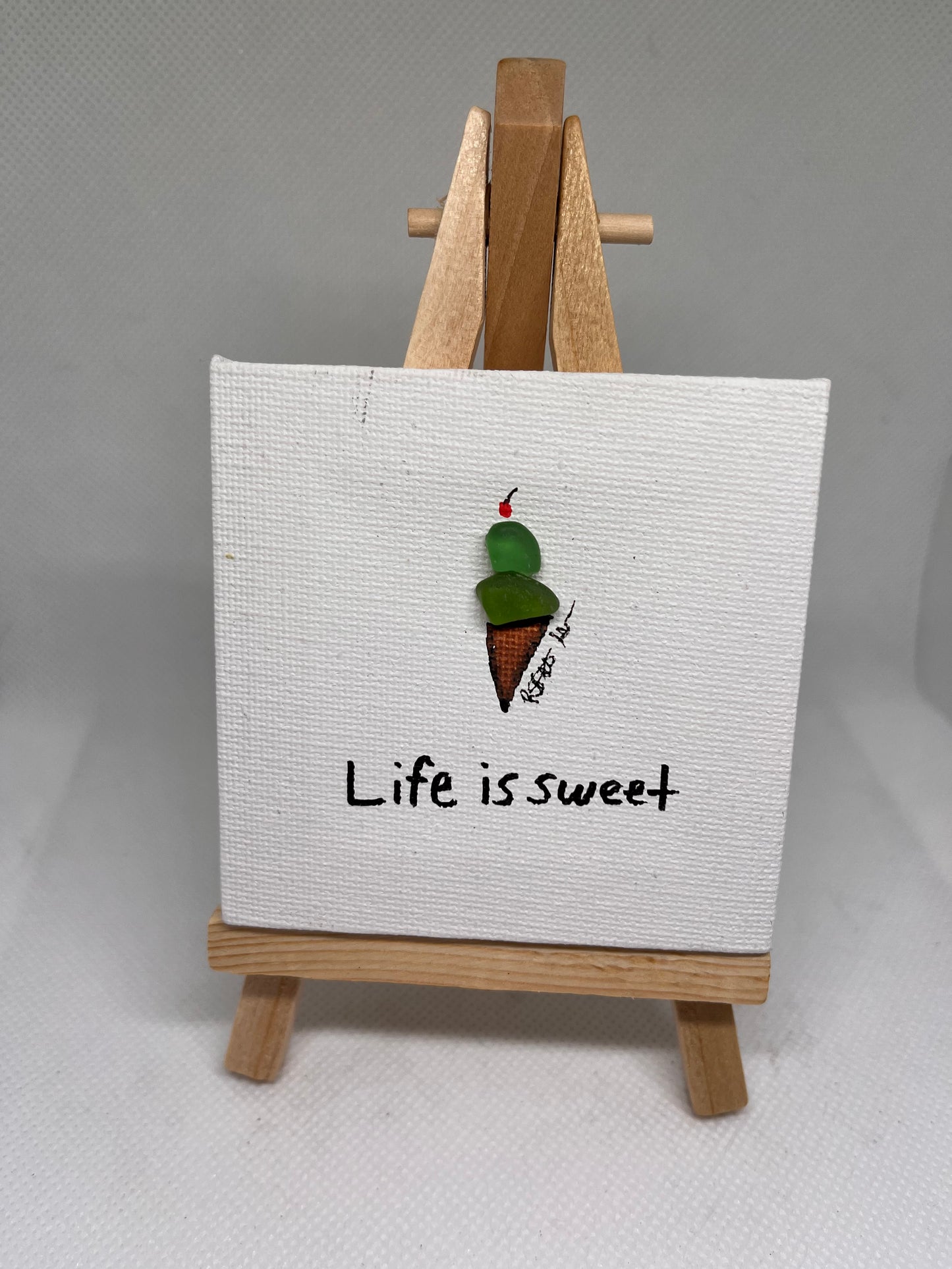 Beautiful 3x3 Sea Glass Art (1 pc)