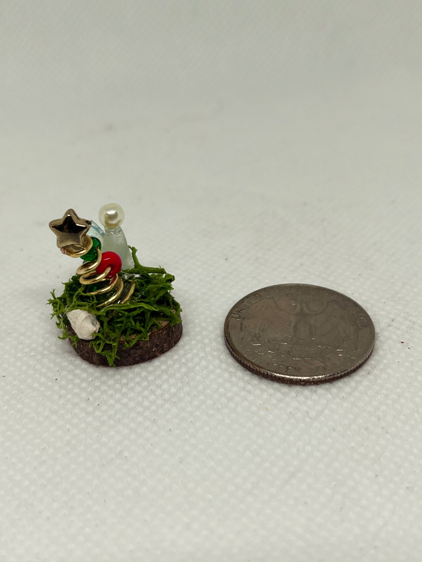 Christmas Tree Wonderland: White Sea Glass Fairy With Christmas Tree
