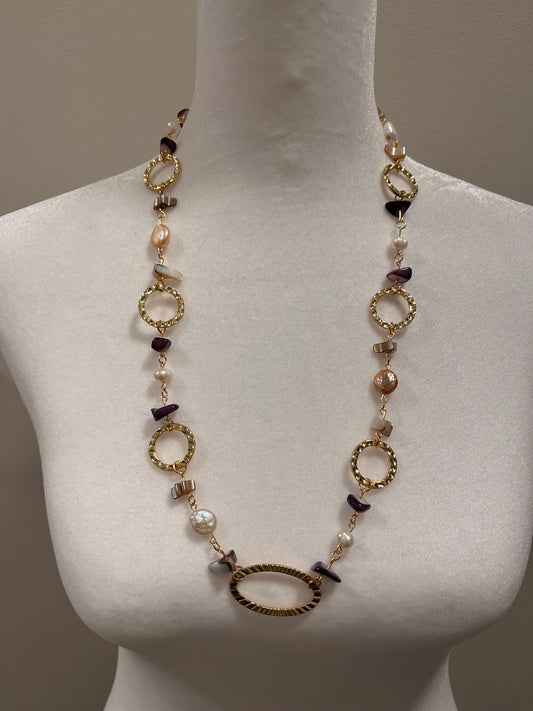 Various Necklace Cultured Pearls and Shell Beads (1 piece) - Various Styles