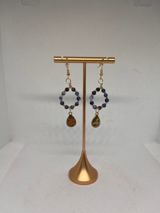 Sodalite Circular Dangle Earrings