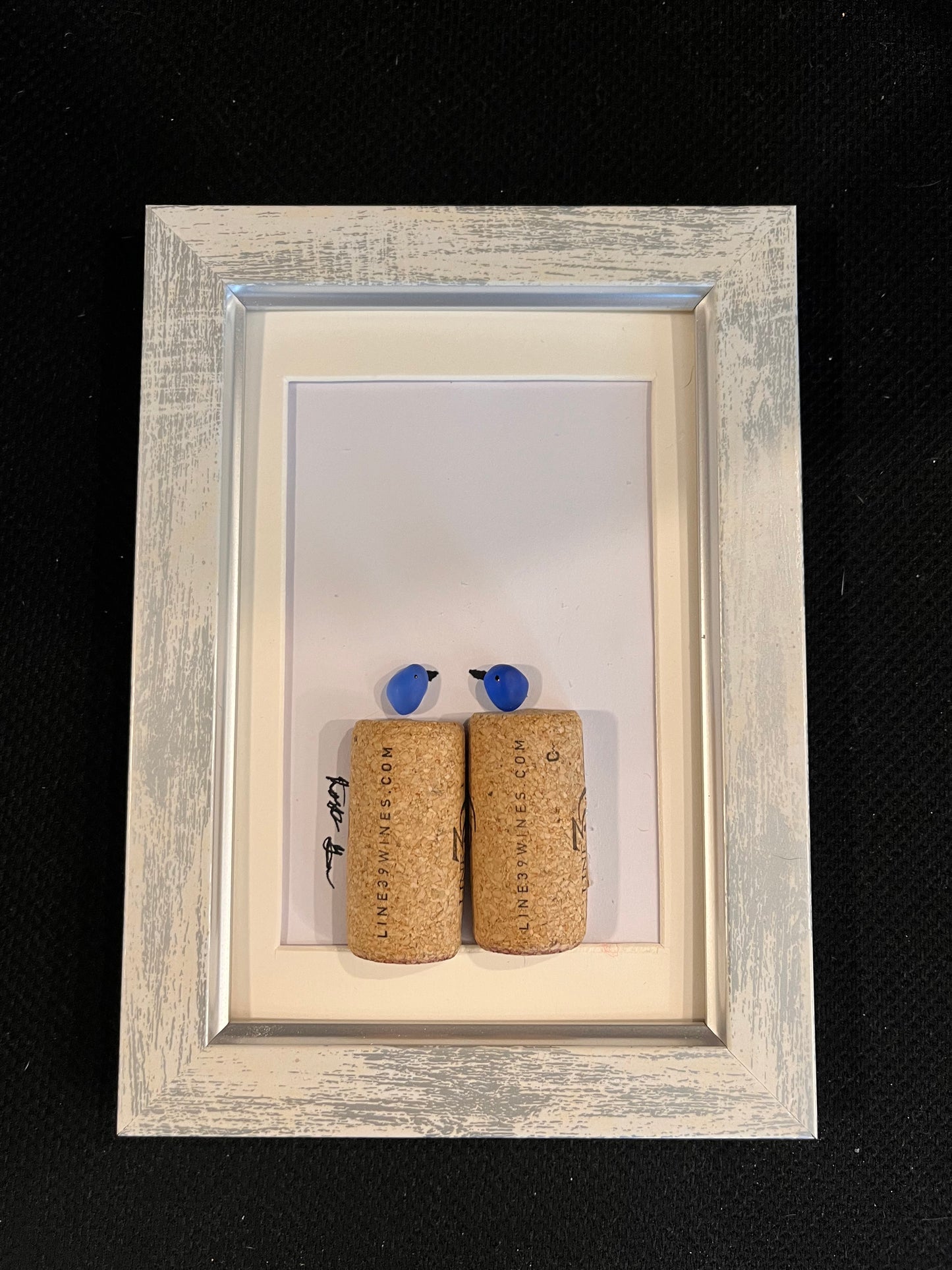 Chilling at the Pier Sea Glass Art (4x6 frame)