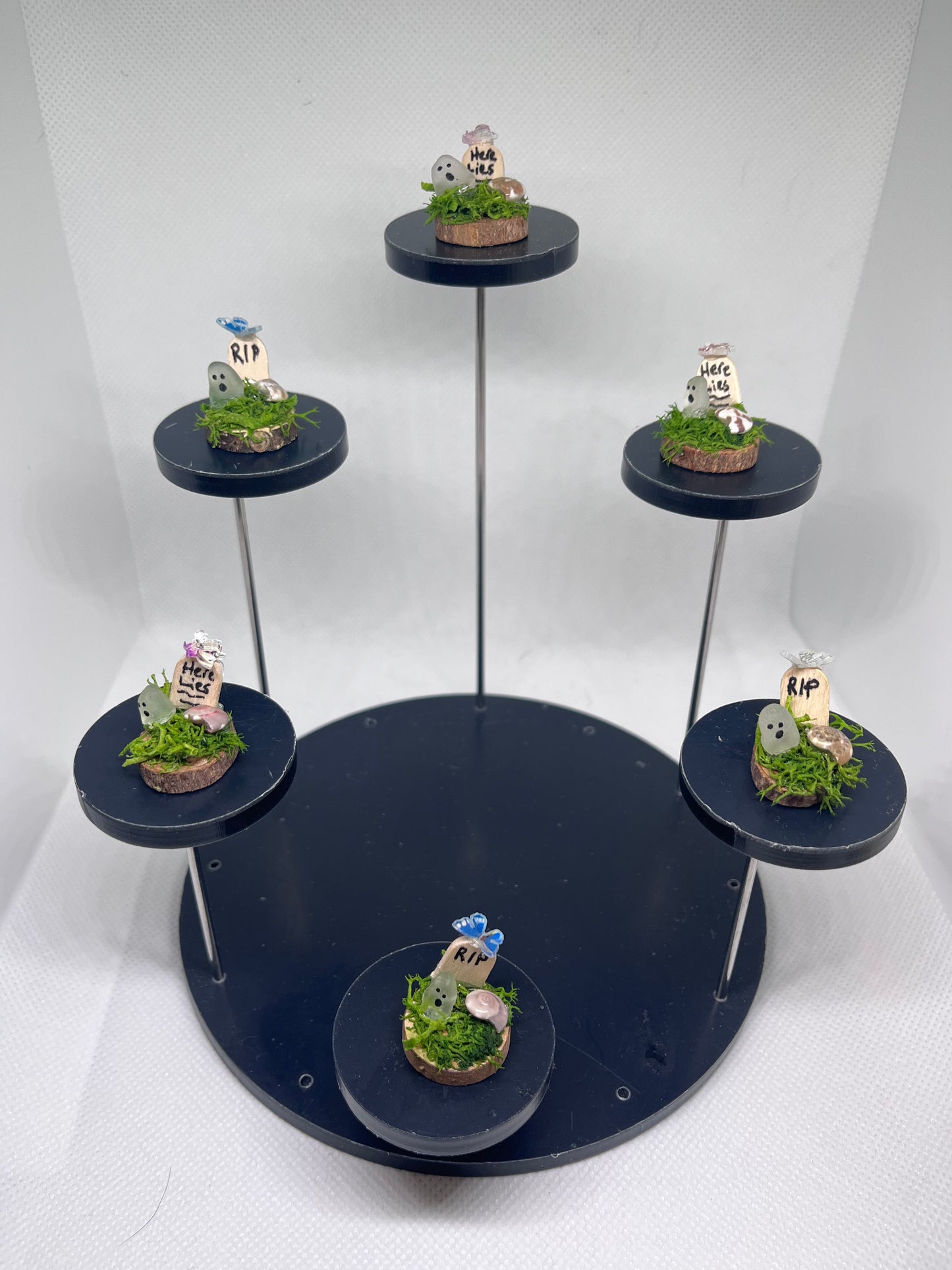 Spooky Elegance: White Sea Glass Ghost Graveyard