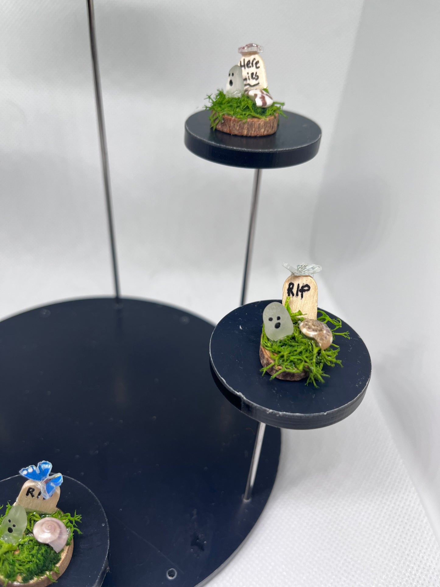 Spooky Elegance: White Sea Glass Ghost Graveyard