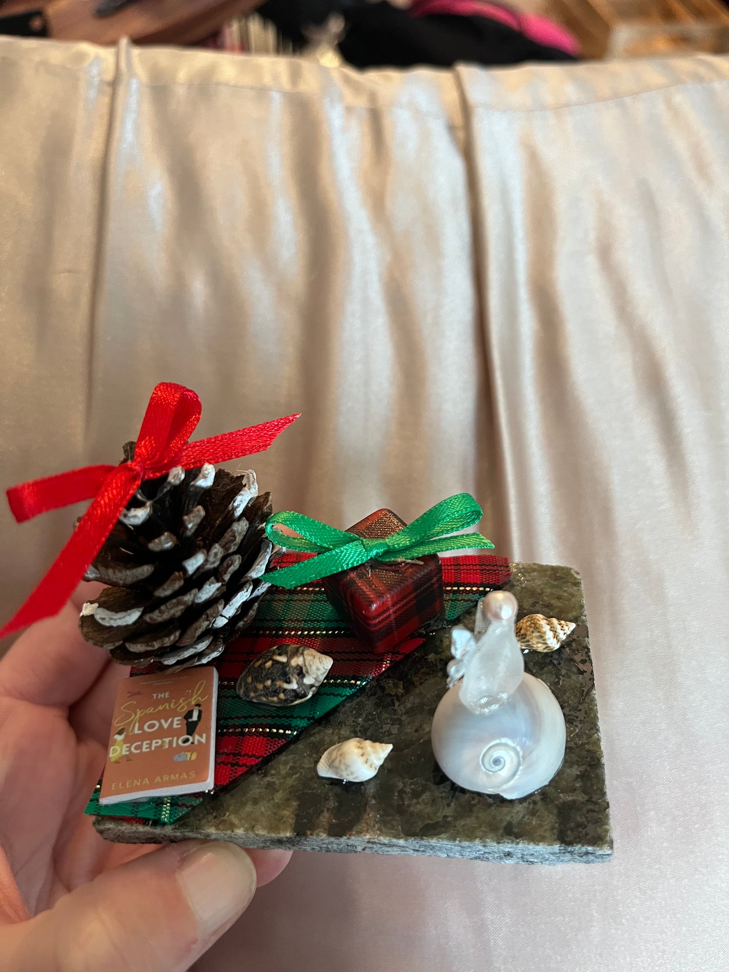 Christmas Tree Wonderland: White Sea Glass Fairy With Christmas Tree