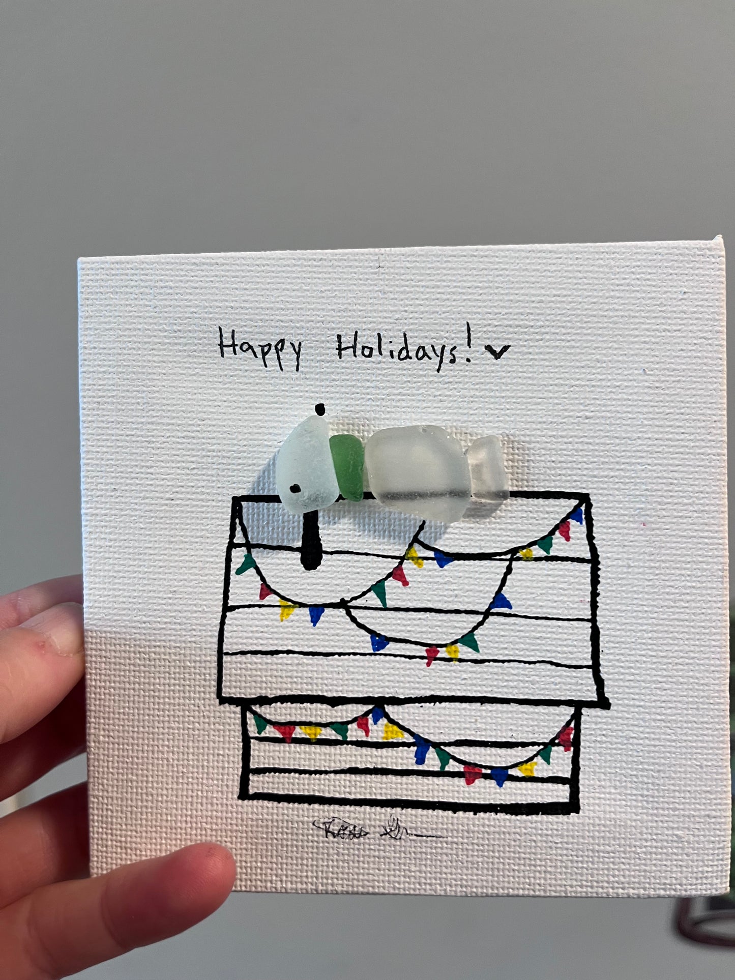 Beautiful 4x4 Sea Glass Art (1 pc)