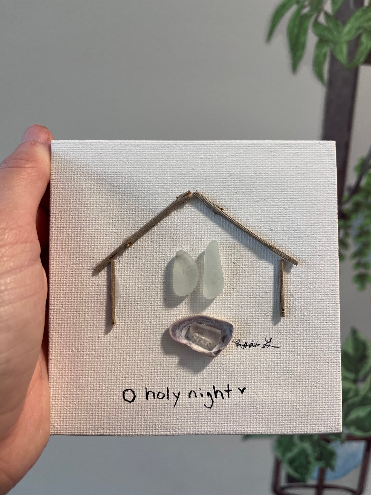 Beautiful 4x4 Sea Glass Art (1 pc)