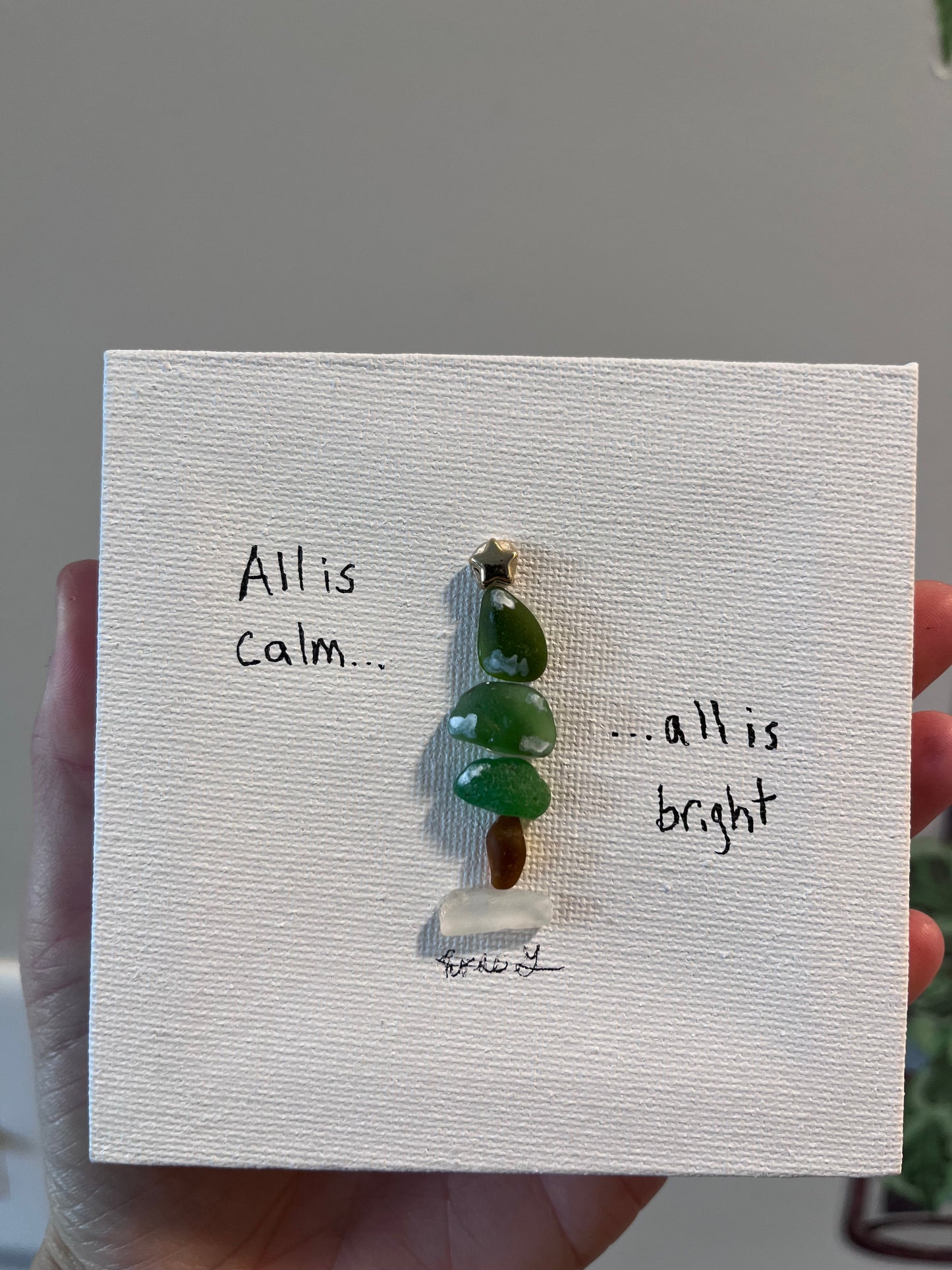 Beautiful 4x4 Sea Glass Art (1 pc)