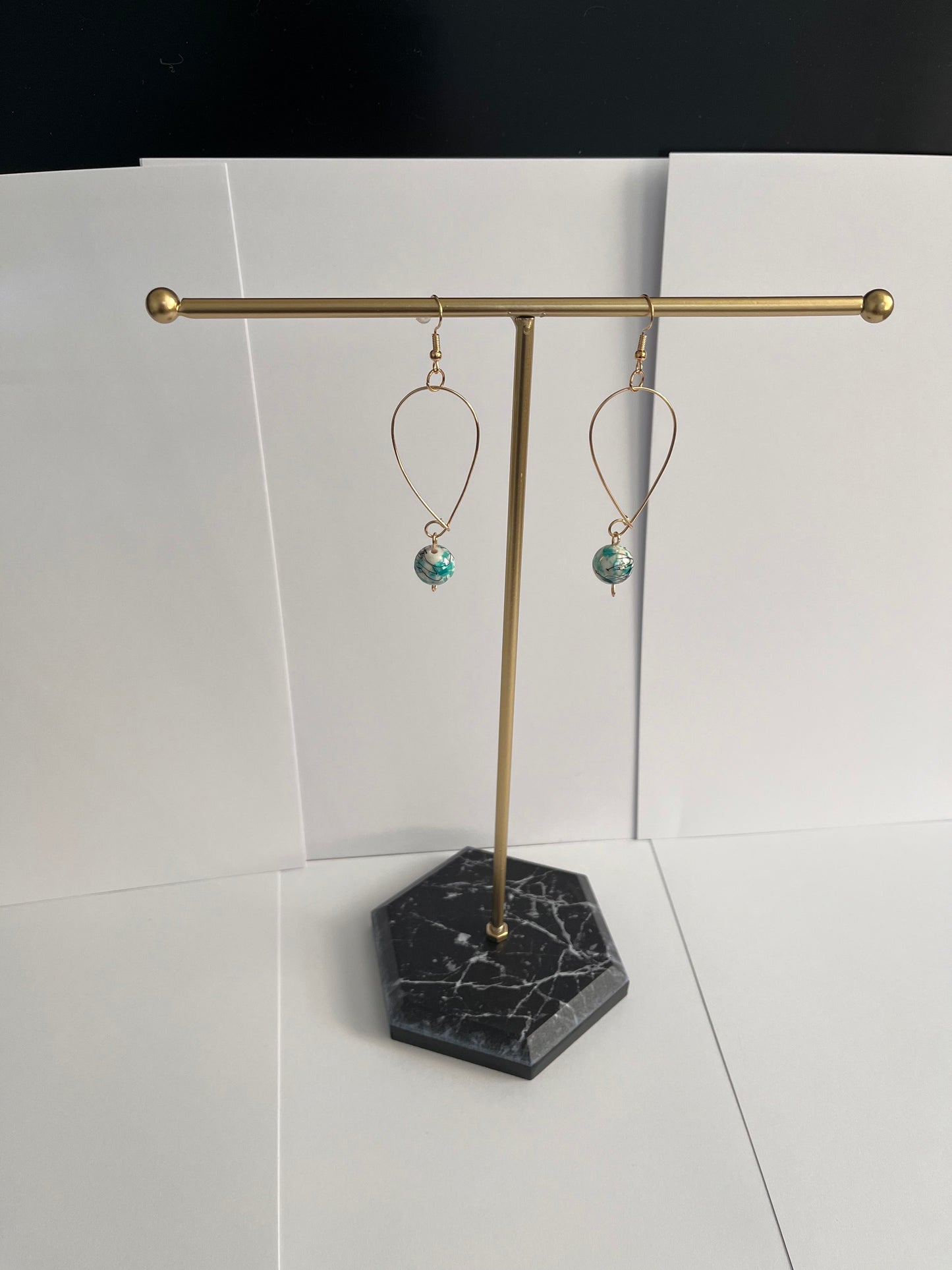 Dreamy Bohemian Bliss: Upside-down Teardrop Gold Hoop Earrings